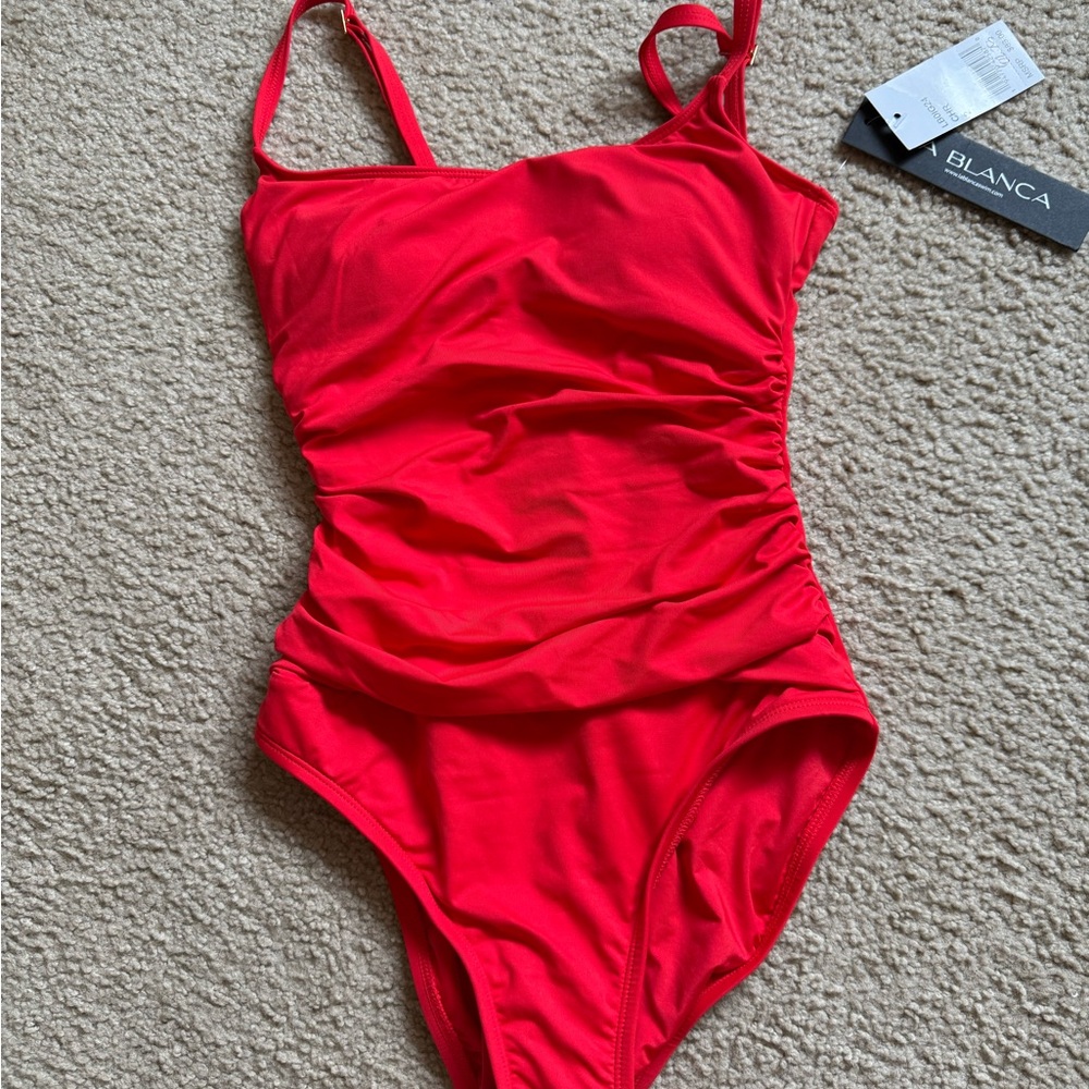 La Blanca Red One-Piece Swimsuit size 2